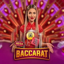 Mega Baccarat slot icon by Pragmatic Play, available at Spinbara Casino