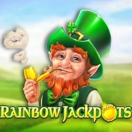 Rainbow Jackpots online game logo by Red Tiger Gaming on sspinbara.com