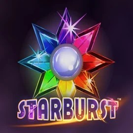 Official Slots logo: Starburst by NetEnt at Spinbara Casino